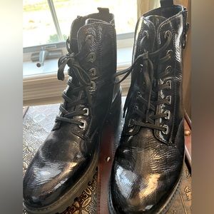 Remote shaded patent booties.